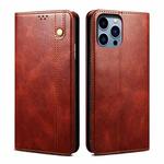 For iPhone 16 Pro Max Oil Wax Crazy Horse Texture Leather Phone Case(Brown)