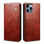 For iPhone 16 Pro Oil Wax Crazy Horse Texture Leather Phone Case(Brown)