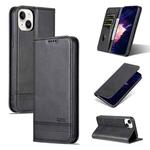For iPhone 15 AZNS Magnetic Calf Texture Leather Phone Case(Black)