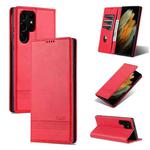 For Samsung Galaxy S24 Ultra 5G AZNS Magnetic Calf Texture Flip Leather Phone Case(Red)