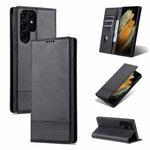 For Samsung Galaxy S24 Ultra 5G AZNS Magnetic Calf Texture Flip Leather Phone Case(Black)
