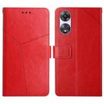 For OPPO A78 4G Y-shaped Pattern Flip Leather Phone Case(Red)