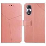 For OPPO A78 4G Y-shaped Pattern Flip Leather Phone Case(Pink)