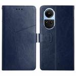 For OPPO Reno10 Global / Reno10 Pro Global Y-shaped Pattern Flip Leather Phone Case(Blue)