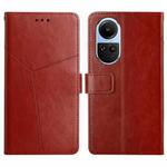 For OPPO Reno10 Global / Reno10 Pro Global Y-shaped Pattern Flip Leather Phone Case(Brown)