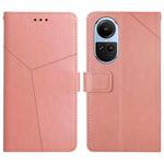 For OPPO Reno10 Global / Reno10 Pro Global Y-shaped Pattern Flip Leather Phone Case(Pink)
