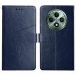 For OPPO Reno12 F 5G Global Y-shaped Pattern Flip Leather Phone Case(Blue)