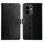 For OPPO Reno13 F 4G / 5G Y-shaped Pattern Flip Leather Phone Case(Black)
