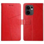 For OPPO Reno13 F 4G / 5G Y-shaped Pattern Flip Leather Phone Case(Red)