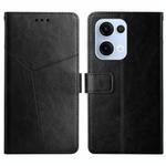 For OPPO Reno13 Global Y-shaped Pattern Flip Leather Phone Case(Black)