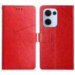 For OPPO Reno13 Global Y-shaped Pattern Flip Leather Phone Case(Red)