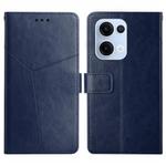 For OPPO Reno13 Global Y-shaped Pattern Flip Leather Phone Case(Blue)