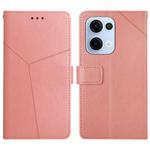 For OPPO Reno13 Global Y-shaped Pattern Flip Leather Phone Case(Pink)