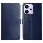 For OPPO Reno14 Pro 5G Global Y-shaped Pattern Flip Leather Phone Case(Blue)