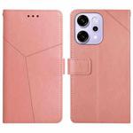 For OPPO Reno14 Pro 5G Global Y-shaped Pattern Flip Leather Phone Case(Pink)