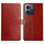 For OPPO A5x 4G Global / 5G Global Y-shaped Pattern Flip Leather Phone Case(Brown)