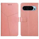 For Google Pixel 9 Pro Y-shaped Pattern Flip Leather Phone Case(Pink)
