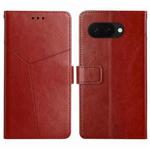 For Google Pixel 9a Y-shaped Pattern Flip Leather Phone Case(Brown)