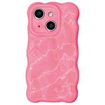 For iPhone 14 Wave Bubbles TPU Phone Case(Baby Rose Red)