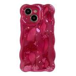 For iPhone 13 Wave Bubbles TPU Phone Case(Painted Rose Red)