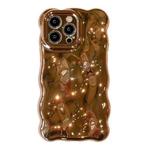 For iPhone 13 Pro Wave Bubbles TPU Phone Case(Painted Gold)
