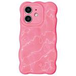 For iPhone 12 Wave Bubbles TPU Phone Case(Baby Rose Red)