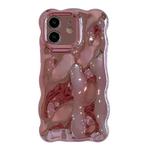 For iPhone 12 Wave Bubbles TPU Phone Case(Painted Pink)