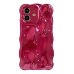 For iPhone 12 Wave Bubbles TPU Phone Case(Painted Rose Red)