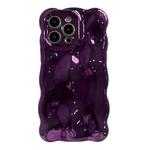 For iPhone 12 Pro Max Wave Bubbles TPU Phone Case(Painted Purple)