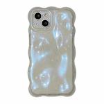 For iPhone 15 Wave Bubbles TPU Phone Case(Glitter Blue)