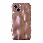 For iPhone 15 Wave Bubbles TPU Phone Case(Pearlescent Brown)