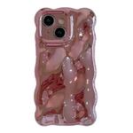 For iPhone 15 Wave Bubbles TPU Phone Case(Painted Pink)