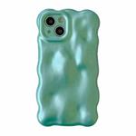 For iPhone 15 Plus Wave Bubbles TPU Phone Case(Pearlescent Green)