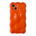 For iPhone 15 Plus Wave Bubbles TPU Phone Case(Pearlescent Orange)