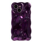 For iPhone 15 Plus Wave Bubbles TPU Phone Case(Painted Purple)