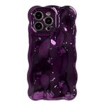 For iPhone 16 Pro Max Wave Bubbles TPU Phone Case(Painted Purple)