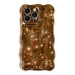 For iPhone 16 Pro Wave Bubbles TPU Phone Case(Painted Gold)