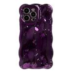 For iPhone 16 Pro Wave Bubbles TPU Phone Case(Painted Purple)