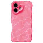 For iPhone 16 Plus Wave Bubbles TPU Phone Case(Baby Rose Red)