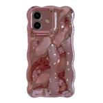 For iPhone 16 Wave Bubbles TPU Phone Case(Painted Pink)