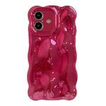 For iPhone 16 Wave Bubbles TPU Phone Case(Painted Rose Red)