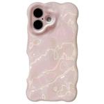 For iPhone 16 Wave Bubbles TPU Phone Case(Baby Pink)