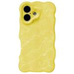 For iPhone 16 Wave Bubbles TPU Phone Case(Baby Yellow)