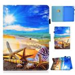 For iPad 10.2 / iPad Pro 10.5 Colored Drawing Stitching Horizontal Flip Leather Case with Holder & Card Slots & Sleep / Wake-up Function(Blue Sky Starfish)