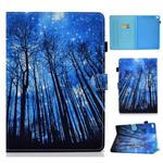 For iPad 9.7 (2017) / (2018) / Air 2 / Air Colored Drawing Stitching Horizontal Flip Leather Case with Holder & Card Slots & Sleep / Wake-up Function(Forest)
