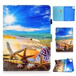 For iPad Pro 11 inch (2020) Colored Drawing Stitching Horizontal Flip Leather Tablet Case with Holder & Card Slots & Sleep / Wake-up Function(Blue Sky Starfish)
