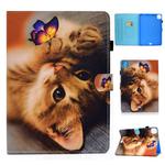 For iPad Pro 11 inch (2020) Colored Drawing Stitching Horizontal Flip Leather Tablet Case with Holder & Card Slots & Sleep / Wake-up Function(Butterfly Cat)