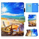 For Samsung Galaxy Tab A 8.0 / T350 Colored Drawing Stitching Horizontal Flip Leather Case with Holder & Card Slots & Sleep / Wake-up Function(Blue Sky Starfish)