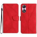 For OPPO A78 4G Stitching Embossed Leather Phone Case(Red)