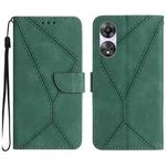 For OPPO A78 4G Stitching Embossed Leather Phone Case(Green)